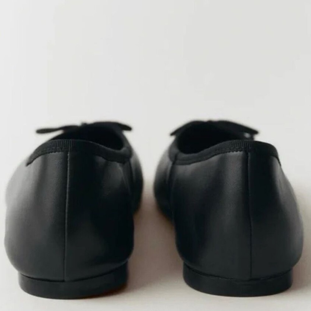 MNG Mango black leather ballet bow flats; NWT; size Euro 38 US 7.5 - Picture 4 of 9